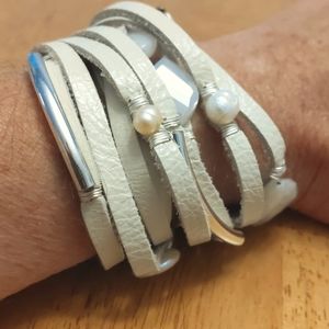 Jjill adjustable leather wrap bracelet